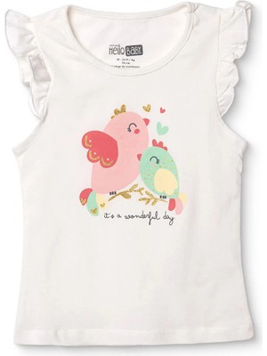 Hellobaby Hellobaby, Kız, Atlet Tshirt, Hayvan Baskılı, Bisiklet Yaka, Atlet