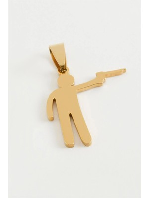 Esranın Dünyası Silahlı Asker Çelik Kolye Ucu 3 cm RSBİJ34-ESRDNS