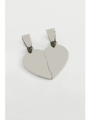 Esranın Dünyası Kalp Isim Yazılabilir Çift Çelik Kolye Ucu 2,5 cm RSBİJ34-ESRDNS