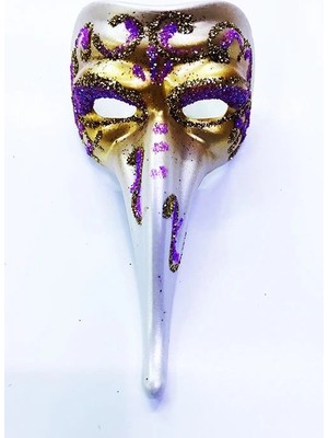 Shopwave Fuşya Renk Işlemeli Seramik Malzemeden Imal Venedik Uzun Maske Magnet (5047)