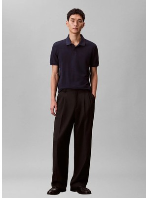Calvin Klein Mavi Erkek Polo T-Shirt LV04LC239GCEF_SS Refıned Pıque Tıpp