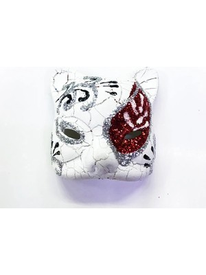 Shopwave Kırmızı Renk Işlemeli Seramik Malzemeden Imal Venedik Kedi Model Magnet (5047)