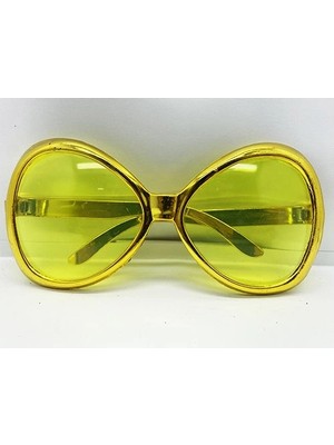 Shopwave Yeşilçam Temalı Parti Gözlüğü Gold Renk 7X16 cm (5047)