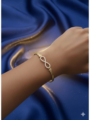 Papatya Silver 925 Ayar Sonsuzluk Italyan Zincir Bileklik.rose.gold.rodaj