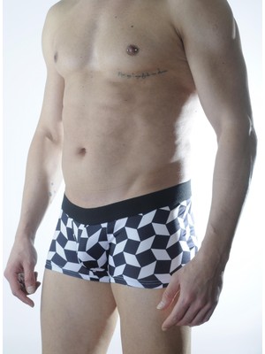 Giyim Erkek 3D Küp Desenli Boxer Beruflic