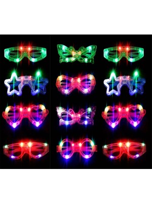 Shopwave LED Işıklı Karışık 6 Model Yanar Söner Parti Gözlüğü 12 Adet (5047)