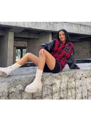 Beruflic Pötikare Desen Nakışlı Kolej Ceket - Kırmızı