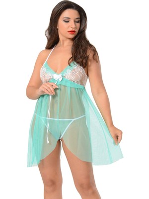 Giyimist Yeşil Dantel Gecelik - 652 Beruflic