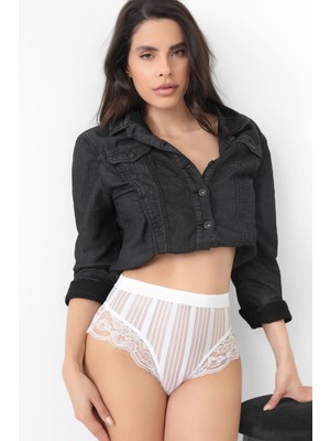 Beruflic Beyaz Kadın Çizgili Külot VERONICA-K1010