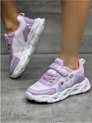 Adımist Çocuk Unisex Rahat Ortopedik Taban Işıklı Snakers Spor Ayakkabı (LENTO IŞIKLI)