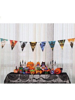 Shopwave Cadılar Bayramı Halloween Flama Bayrak Banner Süs 8 Li 3 Metre (5047)