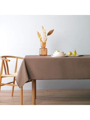 Schafer Home Bianca Keten Polyester Masa Örtüsü 160X250 cm 1 Parça-Vizon
