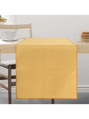 Schafer Home Bianca Keten Polyester Runner 40X160 cm 1 Parça-Açık Hardal