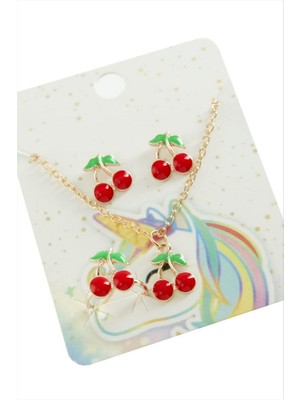 Zero Land Matrixzn Kiraz Mineli Set Kolye-Kırmızı