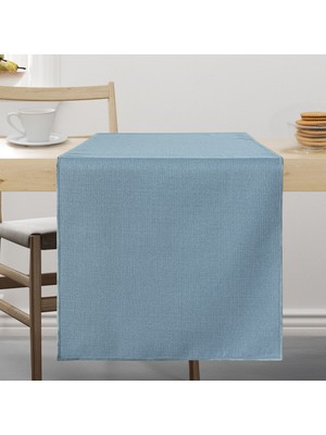 Schafer Home Bianca Keten Polyester Runner 40X160 cm 1 Parça-Açık Indigo