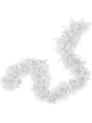 Shopwave Beyaz Renk Kabarık Tüylü Otriş Boa Dekorasyon Tüy 180 cm (5047)