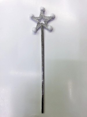 Shopwave Yıldız Peri Asası Sihirli Değnek Beyaz Ponponlu (5047)