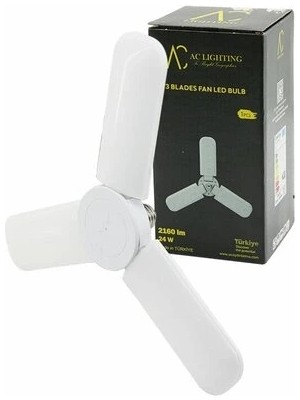 Shopwave 3 Kollu 30W=270W - E27 Beyaz LED Ampul 2400LM - 6500K - 15CMX 3 Kanat SR-2430 (5047)