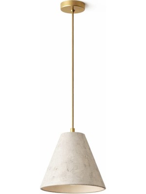 Noya Lighting Tekli Sarkut Avize - Traverten Avize - Taş Avize - Modern Avize Modelleri Bej Krem Avize - 16CM