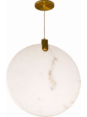 Noya Lighting Tekli Sarkıt Avize - Modern Ledli Avize Modelleri - Taş Mermer LED Avize - Çap 30CM