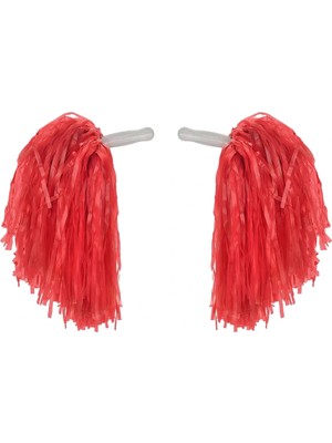 Shopwave 1 Çift ( 2 Adet ) Kırmızı Renk 23 Nisan Gösteri Ponponu (5047)