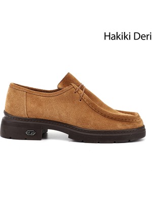 GÖNDERİ Kadın Taba  Bağcıklı Hakiki Deri Comfort Ayakkabı