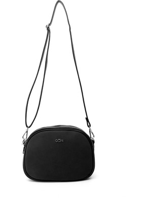 Gönderi® Kadın Siyah Süet Uzun Askılı Omuz Çantası