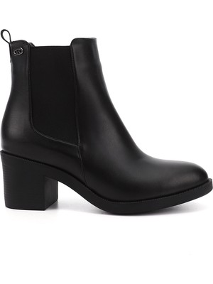 GÖNDERİ Kadın Siyah  Kalın Topuklu Chelsea Bot