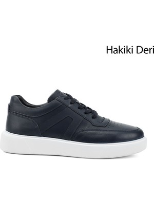 Gönderi(r) Erkek Lacivert Antik Bağcıklı Hakiki Deri Comfort Sneaker