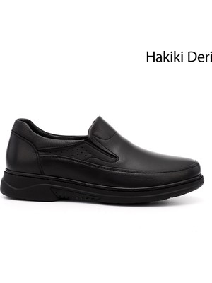 Erkek Siyah Hakiki Deri Comfort Ayakkabı