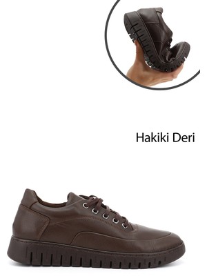GÖNDERİ Kadın Kahverengi  Bağcıklı Hakiki Deri Comfort Ayakkabı