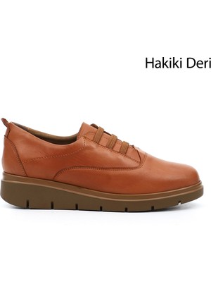 Gönderi(r) Kadın   Bağcıklı Dolgu Taban Hakiki Deri Ayakkabı