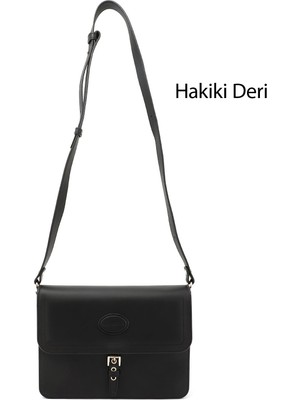 Gönderi(r) Kadın Siyah  Hakiki Deri Omuz Çantası