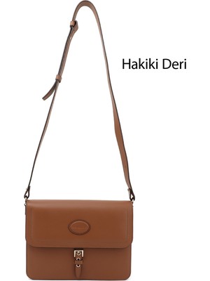 Gönderi(r) Kadın Taba Antik  Hakiki Deri Omuz Çantası