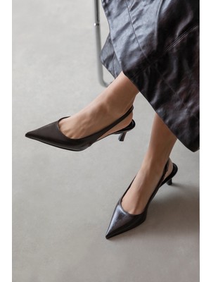 Straswans Molly  Kadın Topuklu Kırışık Deri Ayakkabı Kahve