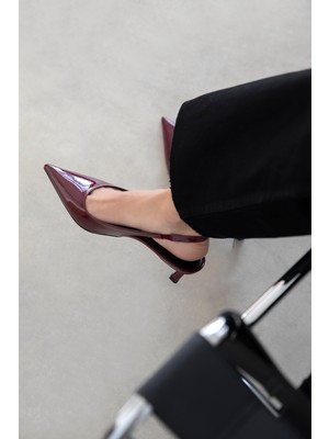 Straswans Molly  Kadın Topuklu Rugan Ayakkabı Bordo