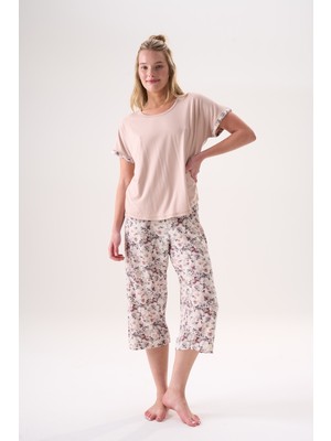 Evia Etoile Bambu Kısa Kol Kadın Kapri Takım 26404