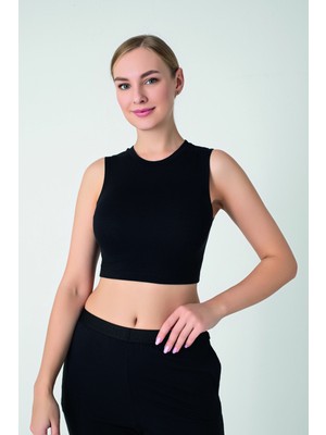 Confeo Kadın Modal Kolsuz Crop Top C801-030