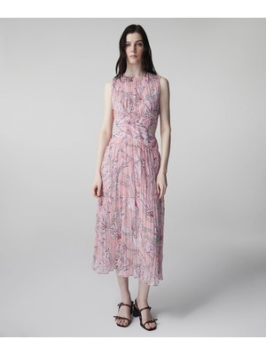 İpekyol Desenli piliseli elbise IS1260002220039