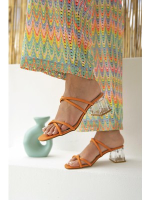 Straswans Paul Kadın Topuklu Sandalet Oranj