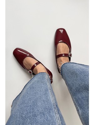 Straswans Berny  Kadın  Kemer  Detay  Rugan  Babet Bordo