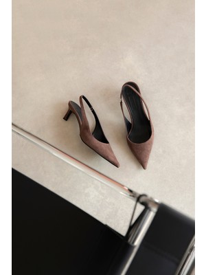 Straswans Molly  Kadın Topuklu Süet  Ayakkabı Kahve