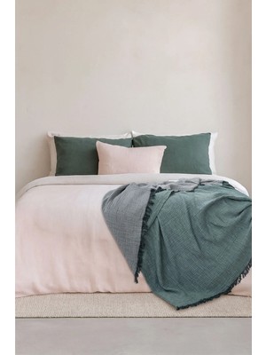 Barine Cocoon 4 Katlı Müslin Yatak Örtüsü Koyu Yeşil