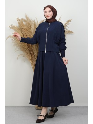 Kolu Büzgülü Takım Lacivert