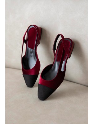 Straswans Simmons  Kadın  Topuklu  Kadife  Sandalet Bordo