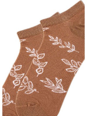 Bross Puanlı Yapraklı Kadın 3lü Sneaker Çorap ONL-02740