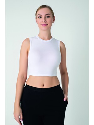 Confeo Kadın Modal Kolsuz Crop Top C801-030