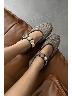 Straswans Leonardo Kadın  Aksesuar  Detay  Keten Babet Vizon