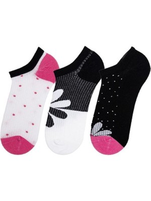 Bross Çiçek Desenli 3lü Kadın Sneaker Çorap ONL.02742