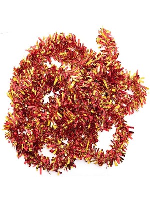 Shopwave Kırmızı Altın Renk 4 cm Genişlik Garland Çift Renk Sim Süs 180 cm (5047)